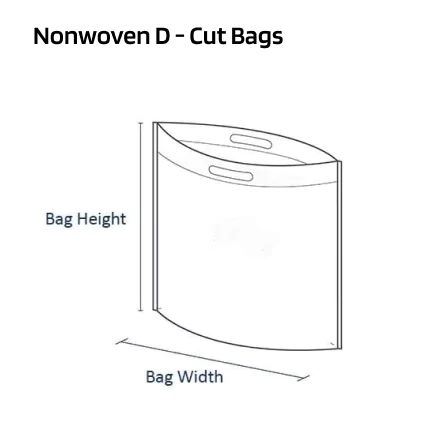 Nonwoven d-cut bags
