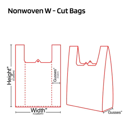 Nonwoven w-cut bags